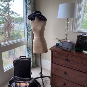 Helen Kaminski Black and Tan Raffia Sun Hat